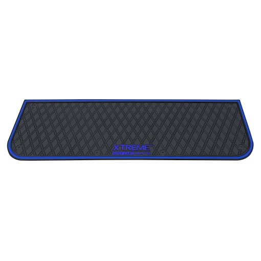 Tapete de Carro de Golf Xtreme Mats para Apoyapies Orientado hacia Atras y Kits de Asiento Trasero - Compatible con Genesis 150 / GTW Mach1 / MODZ Flip4 - Detalle en Azul - Imagen 3