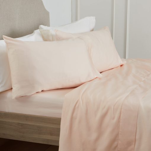 Juego de sabanas 100% algodon organico KG Linens | 300 hilos - Sabanas y funda de almohada | Bolsillo profundo se ajusta hasta colchon de 18" | Cal King - Rosa - 4 piezas | Certificado organico | Coleccion de confort y cuidado - Imagen 4