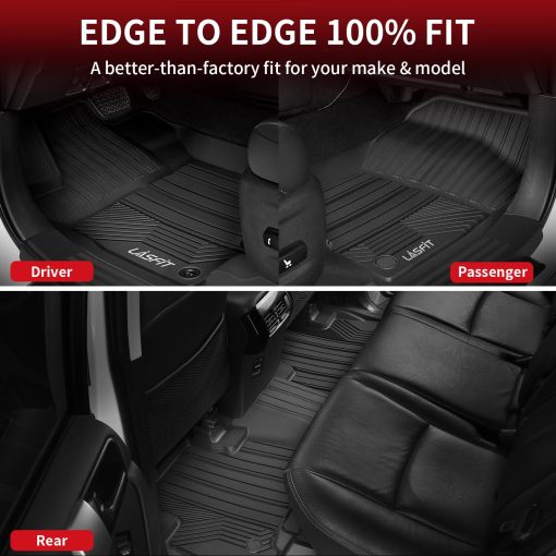 Tapetes LASFIT para Toyota RAV4 2019-2024 (Incluye Hibrido) Tapetes de TPE para Todo Clima Tapete Personalizado para Toyota RAV 4 1ra y 2da Fila, Negro - Imagen 8