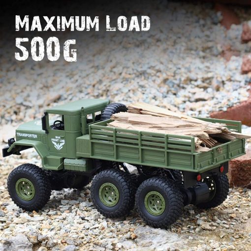 Camion Militar RC XINGRUI con 50 Minutos de Juego, Coche de Control Remoto JJRC Q69 Todoterreno 2.4Ghz 4WD 1:18 Escala Vehiculo de Juguete para Ninos Regalo de Nino - Imagen 3