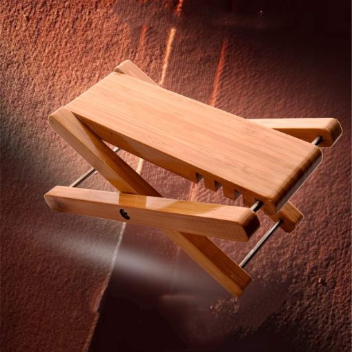 Miwayer Bamboo 4 Gears Adjustable Upscale Guitar Foot Rest Non-Slip Foot Stool Foldable Footrest from 4.5" up to 8"?Accessory for Classical Acoustic Guitar Part - Imagen 2