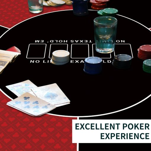 Tapete de poker cuadrado plegable de 24/31/39/47/55 pulgadas nuveti, Tapete portatil de goma antideslizante para 6 jugadores de Texas Hold'em, Juego de Mesa para Familia, Casino, Fiesta - Imagen 6