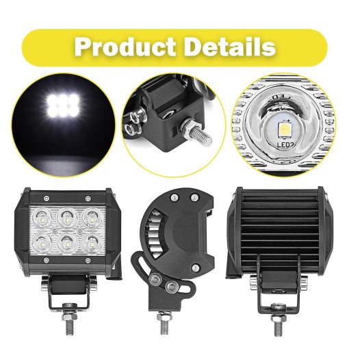 Soporte de Pilares para Luces Led de Niebla con Montaje de Luces de Trabajo Led 4X 4 Luz de Foco en Cubo de 18 W con Kit de Cableado para Polaris RZR XP 1000 900 800 2014-2021 - Imagen 5