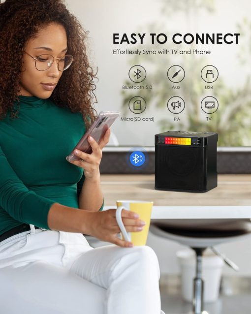 Maquina de Karaoke para Ninos/Adultos, FULLIFE 2024 Altavoz Portatil Bluetooth PA Sistema con 2 Microfonos Inalambricos, Luz LED Colorida Que Cambia, Set de Karaoke para Fiestas en Casa, Interiores - Imagen 5