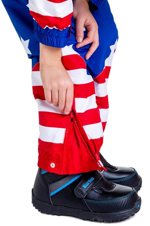 Conjunto de ski de Tipsy Elves para ninos y ninas con la bandera Americana Rojo Blanco y Azul Talla L - Imagen 3