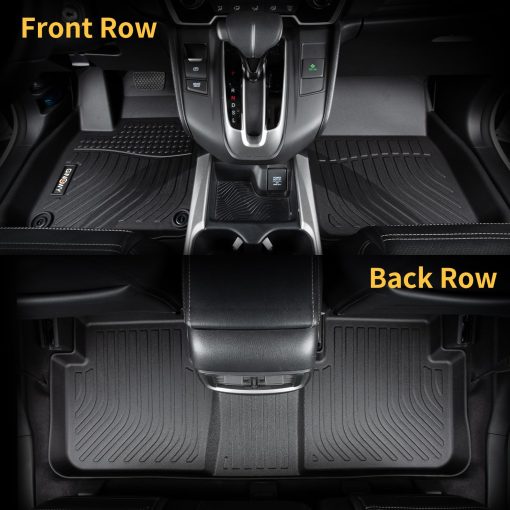 Tapetes de Piso y Forro de Maletero GINOWY para Honda Civic 2022 2023 2024 2025 Sedan (No para Hatchback), Tapetes de Coche para Todo clima Civic, 2da Fila Sin/con Puertos USB, Conjunto de Tapetes de Maletero Impermeables Antideslizantes, Negro - Imagen 7