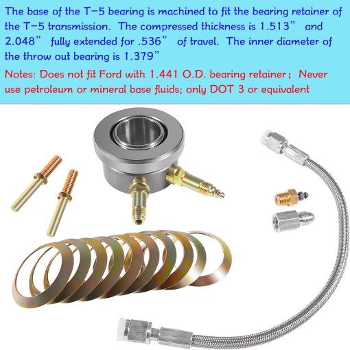 Kit de Cojinete Hidraulico de Liberacion de Embrague de Stock 82876 T-5 y Manguera para Transmisiones Borg-Warner T-5 de Estilo GM, Reemplaza # 82876 - Imagen 6
