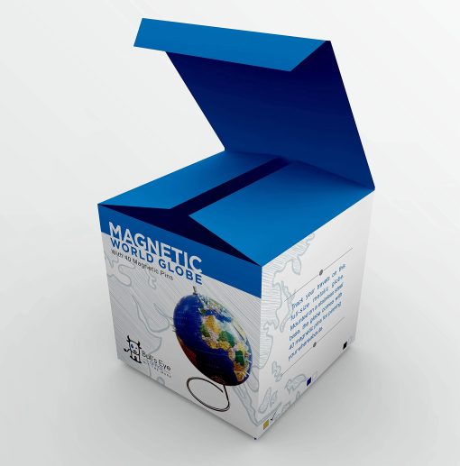 Globo Magnetico del Mundo, Esfera Magnetica de 10" de Pie para Escritorio u Oficina, Globo de Geografia Perfecto con Soporte para Decoracion del Hogar y Educacion - Bullseye Office (Azul) - Imagen 8