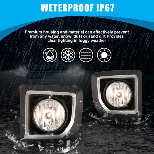 Luces antiniebla CPW compatibles con [2015 2016 2017 2018 2019 GMC Sierra 2500 HD/3500 HD] Par de luces antiniebla de conducir con lente transparente + kit de cableado + interruptor - Imagen 2