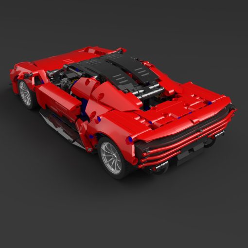 Set de coches de carreras ShupBear Creator Red Speed Champions MOC, modelo coleccionable para adultos, bloques de construccion 1208 piezas - Imagen 6
