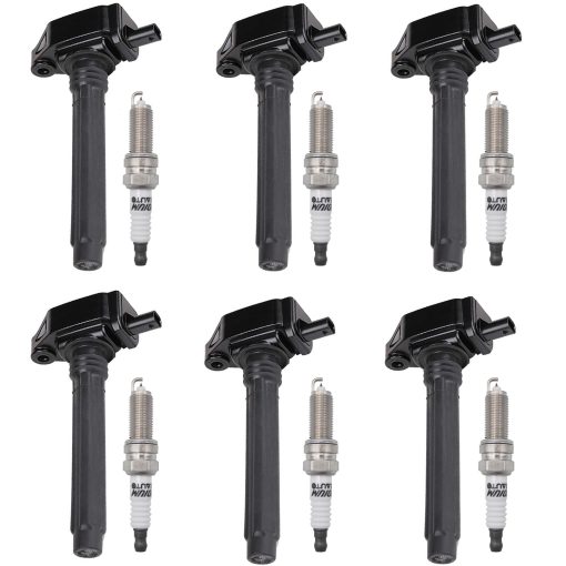 Juego de 6 Bobinas de Encendido y Bujias Compatible con Chrysler 200 300 Town Country Dodge Charger Grand Caravan Ram Jeep Cherokee 3.6L V6