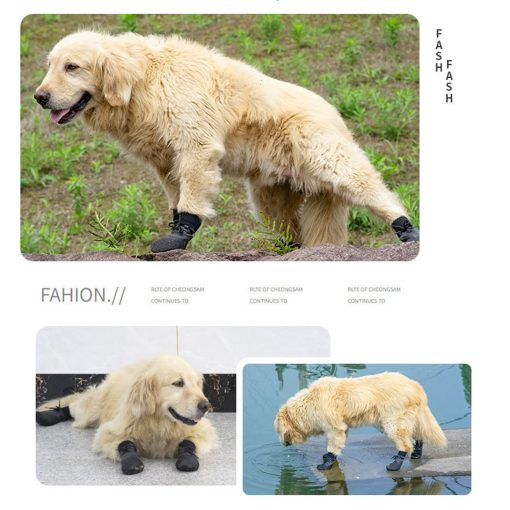 Zapatos para Perros Avaner Exterior Antideslizante Botines para Perros Protector de Patas Impermeable Calcetines para Perros con Correas Ajustables para Perros Medianos - Imagen 4