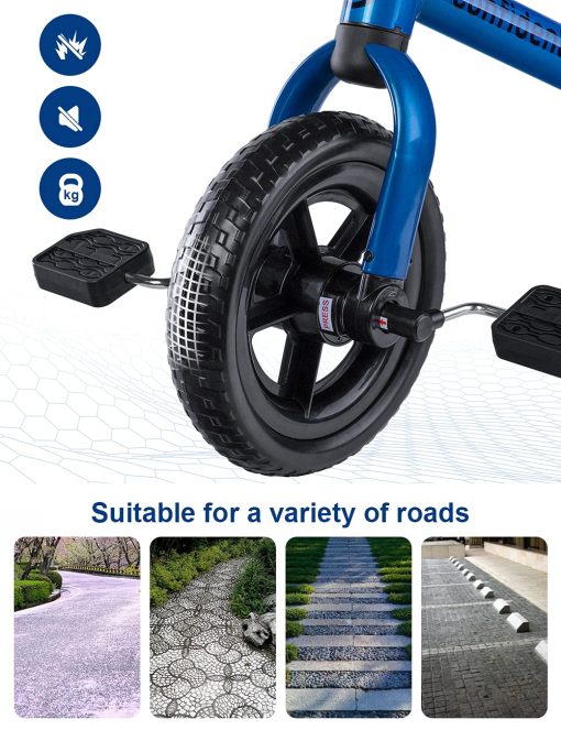 Triciclos para ninos de 2-5 anos Ancaixin 3 en 1 para Ninos y Ninas con Pedales Desmontables y Timbre, Bicicleta de Equilibrio Plegable para Ninos de 2+ Anos, Regalo de Cumpleanos de Navidad Ano Nuevo Azul - Imagen 5