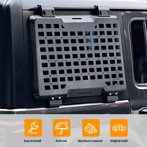 Panel de Almacenamiento Molle para Ventana Trasera FURYENGRAVER Kit de Flanco Panel Molle Protector Decorativo para Jeep Wrangler 2018-2022 JL 4 Puertas - Imagen 4