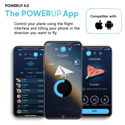 Kit de manualidades POWERUP 4.0 Dragon. Avion dragon controlado por smartphone. Kit educativo de STEM al aire libre para adolescentes y adultos. Kit de hobby para aficionados y entusiastas. - Imagen 6