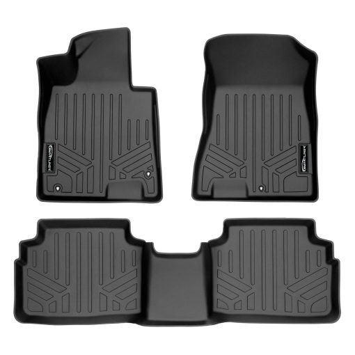Tapetes para piso SMARTLINER a medida de 2 filas en negro compatible con Hyundai Sonata 2020-2022 (solo modelos FWD)