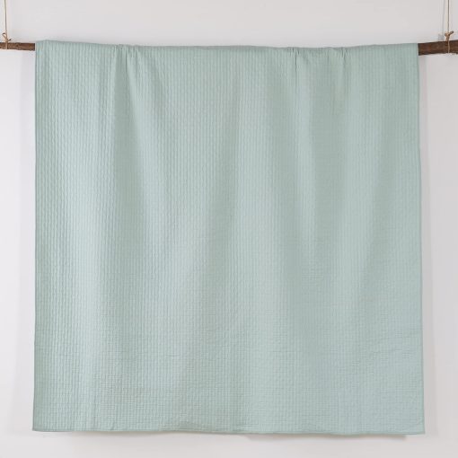 Juego de Colcha Levtex Home - Cruz de Punto - Azul - 100% Algodon - Colcha King/Cal King (106x92in.) + 2 Fundas de Almohada King (36x20in.) - Reversible - Tela de Algodon - Imagen 6