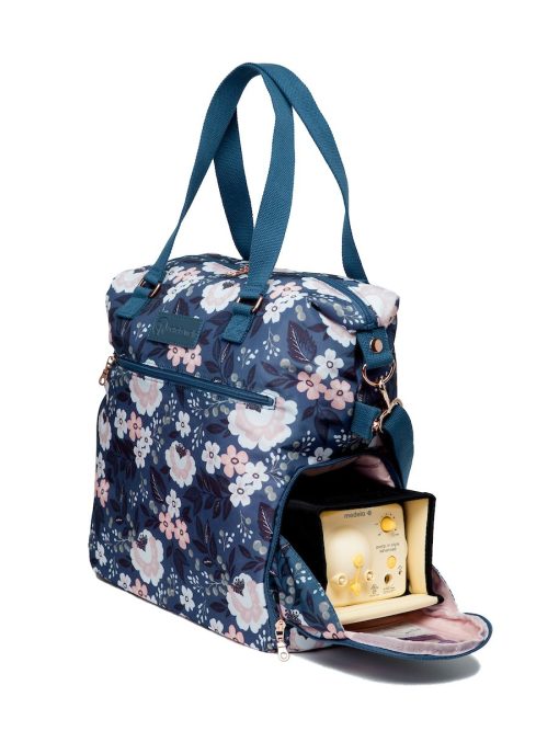 Bolso de extraccion de leche Sarah Wells Lizzy - Compatible con Spectra, Medela y mas - Bolsillo refrigerado aislado (Le Floral) - Imagen 7