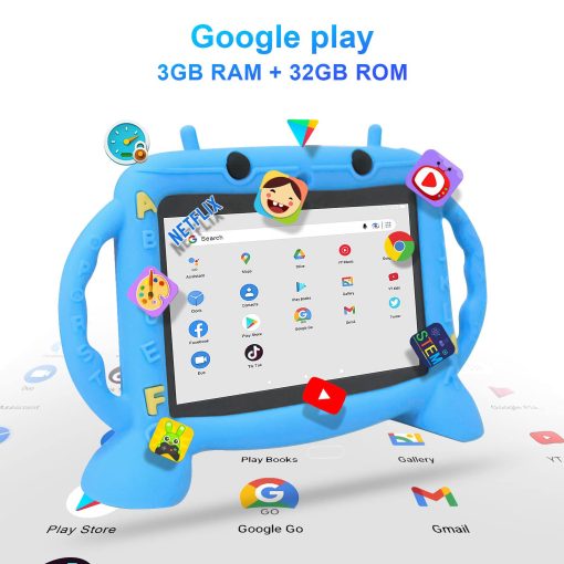Tableta para ninos MengDash, tableta de 7 pulgadas para ninos de 2 a 10 anos, tableta educativa para ninos con Android 11, 3GB RAM+32GB ROM de almacenamiento, Google Play YouTube, regalo para nina o nino (Azul) - Imagen 3