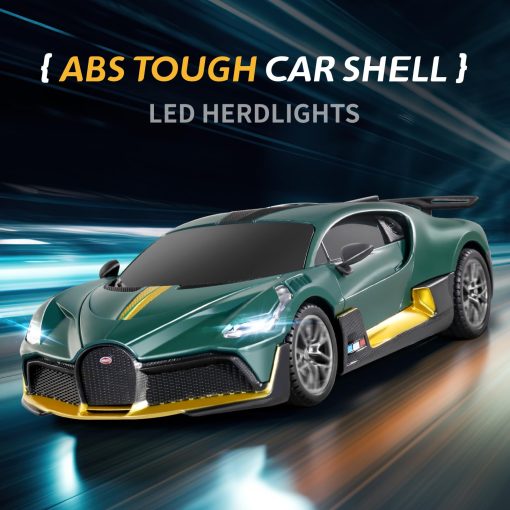 Coche de control remoto MIEBELY - Coche de carreras Rc rapido a escala 1/24, Bugatti Divo 3.7V 500 mAh Juguetes de coche con luz frontal, Modelo de coche de hobby para regalos de cumpleanos ideales para adultos Ninos Ninos de 6 7 8 9 anos de edad - Imagen 2