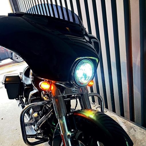 Faros LED Eagle Lights 8700C de 7" para Harley Davidson e Indian Motorcycles - Generacion I/Kit Cromado/Sin Accesorios de Instalacion - Imagen 3