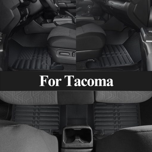 Tapetes para Piso de Auto Todo Clima Accesorios Interiores de Auto Moldeado Integrado Impermeables y Resistente al Desgaste para Toyota Tacoma 2018-2023 - Imagen 2