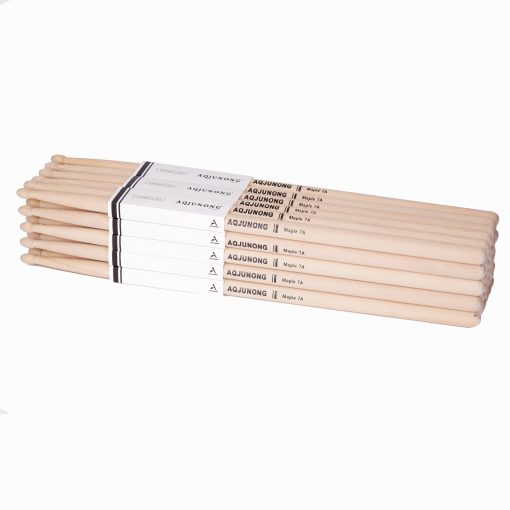 Baquetas de Tambor AQJUNONG 7A, 15 Pares de Clasicas Baquetas de Madera de Arce con Punta para Ninos y Adultos, Accesorios Profesionales de Percusion Instrumental Musical