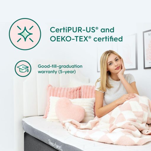 Topper de Colchon Super Gel e Infusion de Cobre Sleepyhead, Esencial para Dormitorio Universitario Full XL, Espeso, Topper de Colchon de Espuma Viscoelastica Refrigerante, Funda Lavable, 3'' Super Almohadilla para Colchon, 53x80 pulgadas - Imagen 2