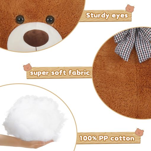 Oso de Peluche Gigante Toys Studio, 59 pulgadas de Altura Peluche de Oso de Color Cafe Oscuro Regalo de Juguete para Novia Niños Navidad Cumpleaños Dia de San Valentin - Imagen 3