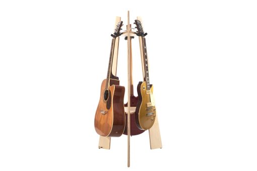Ruach GR-1 Premium Hardwood 3 Way Multi Guitar Stand Rack - Birch