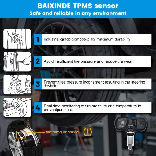 Sensor TPMS PMV-107J 42607-33011 42607-33021 42607-06011 Sensor de Monitoreo de Presion de Neumaticos Compatible con Toyota Lexus Scion (Juego de 5) - Imagen 7