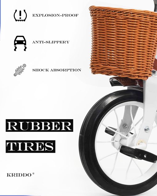 Triciclo clasico de metal para ninos y ninas de 2 a 4 anos, regalo para ninos y ninas, triciclo para ninos de 1 a 3 anos, resistente plataforma trasera, direccion deluxe y agarre ergonomico, para interior y exterior, azul - Imagen 6
