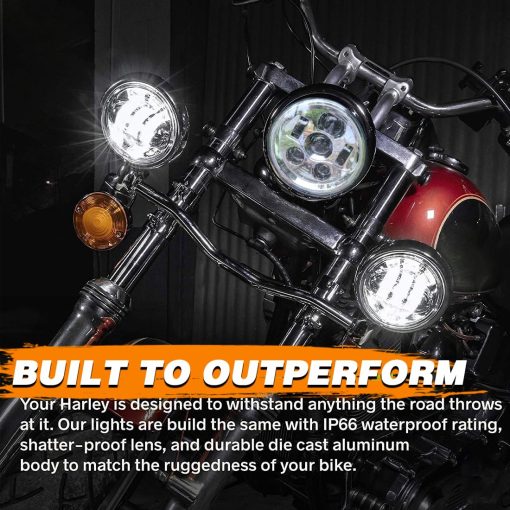 Luces LED de Niebla para Motocicleta SKTYANTS de 4.5 Pulgadas con Soporte de Cubo para Touring Electra Glide (Cromo) - Imagen 8