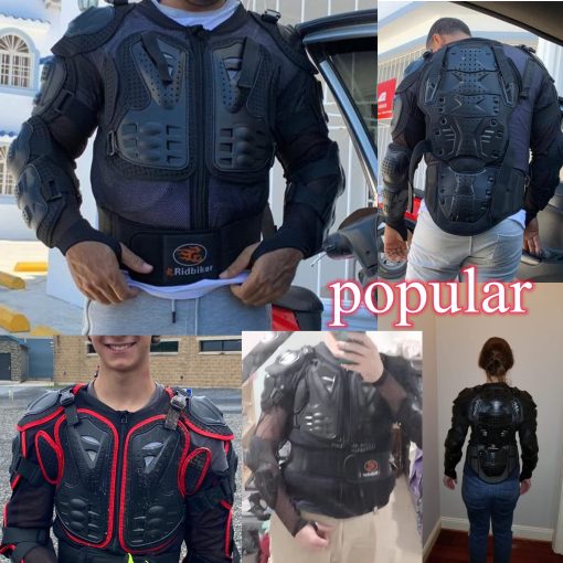 Chaqueta Protectora para Motocicleta RIDBIKER con Armadura Completa Desmontable para Competicion de Motocross Espalda Pecho Camisa de Proteccion (Rojo, S) - Imagen 6
