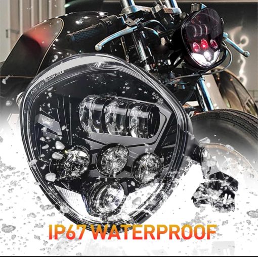 Faro Delantero LED de Motocicleta AVOUZ 7 pulgadas con Luces Blancas y Rojas de Marcha Diurna (DRL) con Soportes Universales para Motocicletas Compatible con Harley Davidson, Kawasaki, Ducati, Suzuki, Yamaha, Victory, Honda - Imagen 6