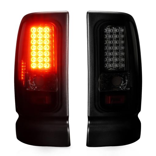 Faros traseros LED Tresound para Dodge Ram 1500 1994-2001, Ram 2500 3500 1994-2002 Ensamble de luz trasera Carcasa Cromada Lente Ahumado