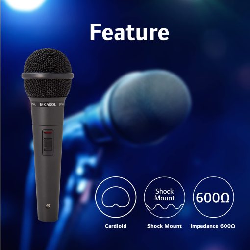 Microfono Dinamico Unidireccional CAROL GS-56 Vocal para Presentaciones & Estudio en Casa con Patron Cardioide, Efecto Amortiguador de Choque, Reduce el Ruido de Vibracion y Rango de Sonido Extremadamente Amplio - Imagen 2