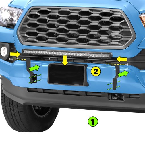 Barra de luz LED WeiSen de 32" 150W con soportes de montaje ocultos para parrilla delantera compatibles con Toyota Tacoma 2016-2023 - Imagen 2