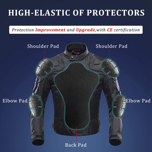 Chamarra de Motocicleta Chaqueta de Moto Abrigo a Prueba de Viento Ropa de Moto Completa de Proteccion Cuerpo Armadura Otono Invierno - Imagen 5