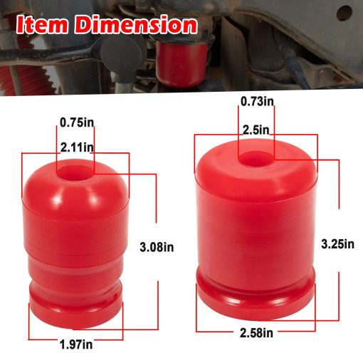 Kit de topes de goma 4 piezas Upgrade 1-1303 Front Bump Stop y 1-1304 Rear Bump Stop para Jeep Wrangler JK JKU Sport Rubicon Sahara Freedom Unlimited 2007-2018 - Imagen 6
