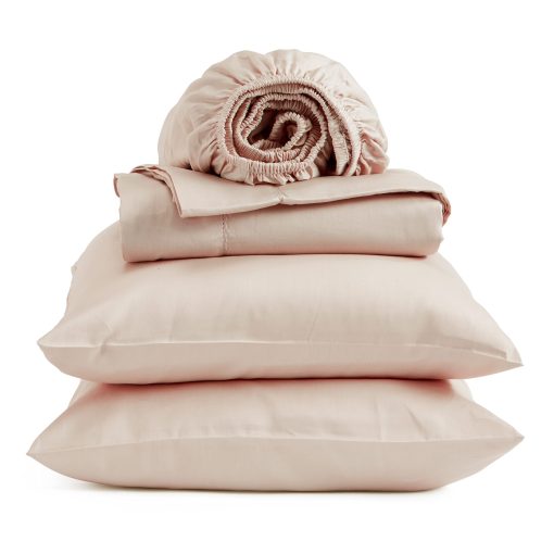 Juego de sabanas 100% algodon organico KG Linens | 300 hilos - Sabanas y funda de almohada | Bolsillo profundo se ajusta hasta colchon de 18" | Cal King - Rosa - 4 piezas | Certificado organico | Coleccion de confort y cuidado