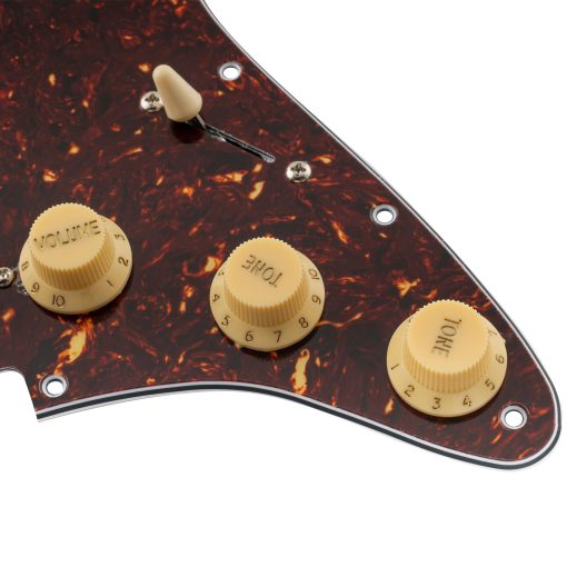 Pickguard cargado Musiclily Pro SE Pre-wired SSS para guitarra con pastillas de bobina simple Alnico 5 escalonadas para guitarra electrica estilo Strat ST, 4 capas de concha de tortuga - Imagen 7