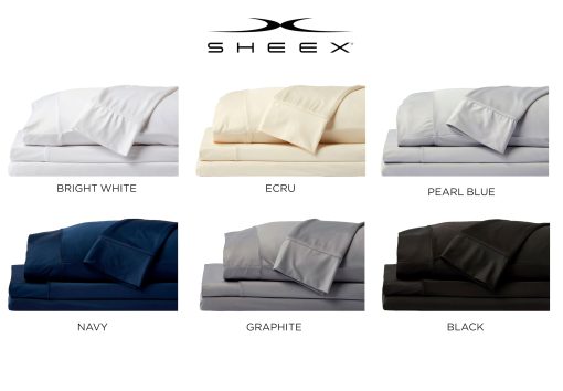 Juego de sabanas SHEEX Original Performance, sabanas de cama refrescantes con 1 sabana plana, 1 sabana ajustable y 2 fundas de almohada estandar, tamano Queen, azul marino - Imagen 6