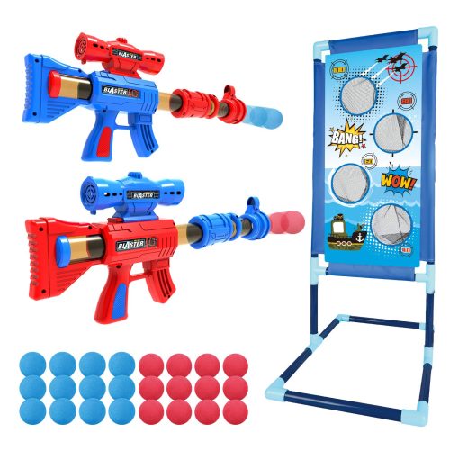 Juego de Tiro YEEBAY para Ninos de 6, 7, 8, 9, 10+ Anos - 2 Pistolas de Aire y Blanco de Tiro y 24 Bolas de Espuma - Regalo Ideal - Compatible con Pistolas de Juguete