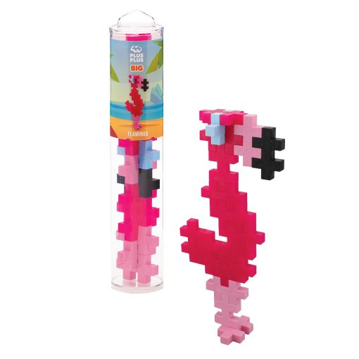 PLUS PLUS Big - Zoo Playset Bundle - 15 pc Penguin, Flamingo, Giraffe Tube & Baseplate Duo - Juguete de construccion STEM/STEAM, Bloques de rompecabezas grandes para ninos pequenos y preescolares - Imagen 3