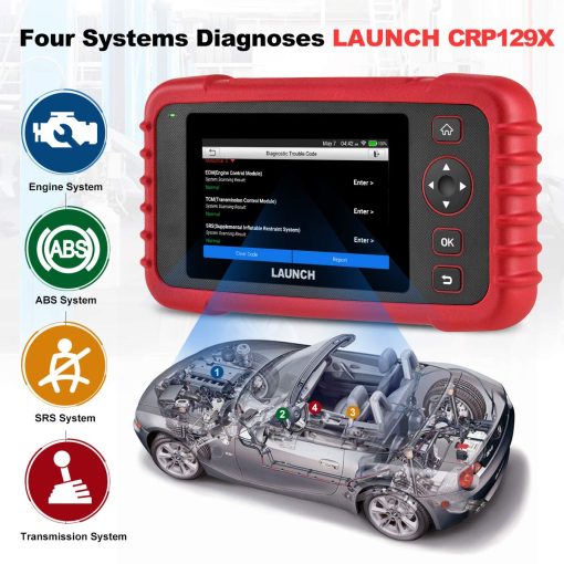 LAUNCH CRP129X Elite 2024 Nuevo Escaner OBD2 para Automoviles, 8 Reinicia Cambio de Aceite/EPB/SAS/TPMS/BMS/Acelerador/DPF, Codificacion de Inyectores, Lector de Codigos ABS SRS Transmision de Motor, Herramienta de Escaneo Actualizable de por Vida, Auto VIN - Imagen 3