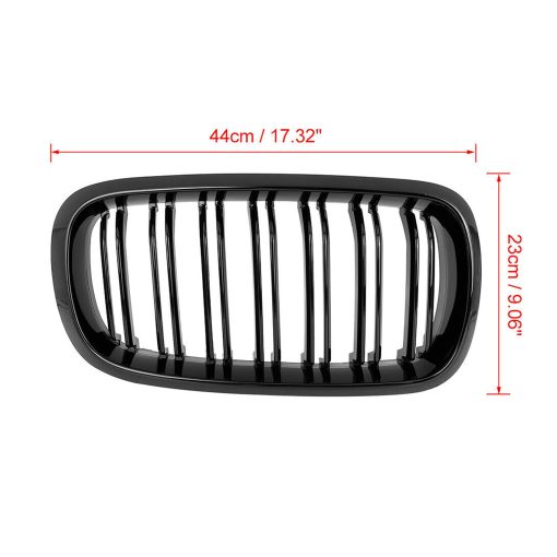 Parrilla delantera JUEDIMA F15 F16 - Negro brillante Rejilla de rinon frontal Compatible con BMW 2014 2015 2016 2017 2018 X5 F15 X6 F16 X5M X6M Rejilla de aletas gemelas - Imagen 3