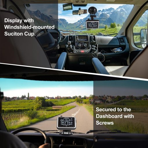 VESAFE TPMS, Sistema de Monitoreo de Presion de Neumaticos Inalambrico para RV, Remolque, Autobus, Casa Rodante, Quinta Rueda, Incluyendo 6 sensores antirrobo. - Imagen 4