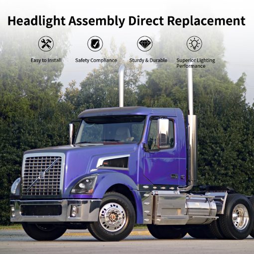 Faros Negros para Volvo Compatible con VNL 2004-2014 Lado Derecho - Imagen 8