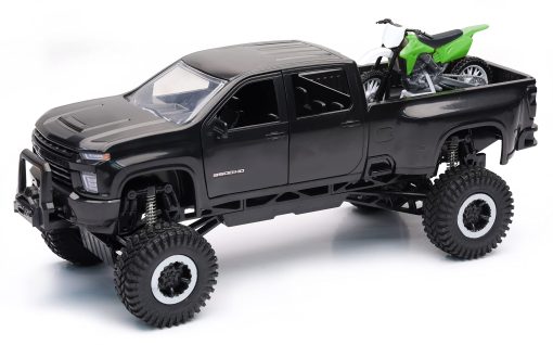 Juego de aventura extrema NewRay Chevrolet 3500 HD Off Road con moto de tierra